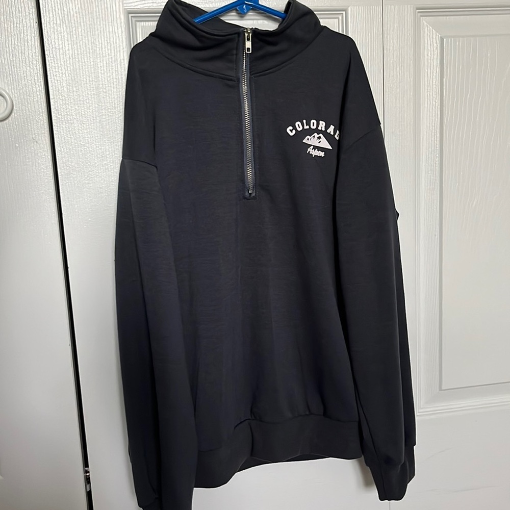grey quarter zip